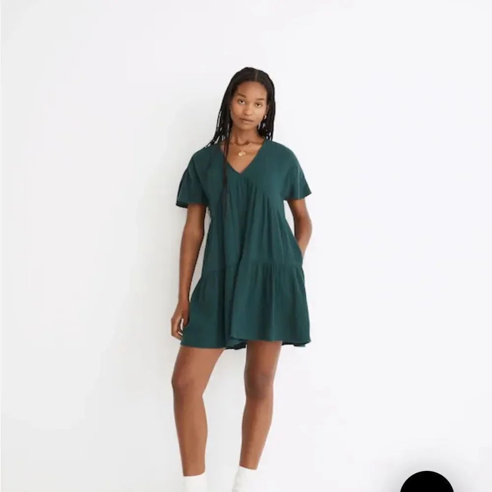 Madewell Lightspun Popover Tiered Mini Dress